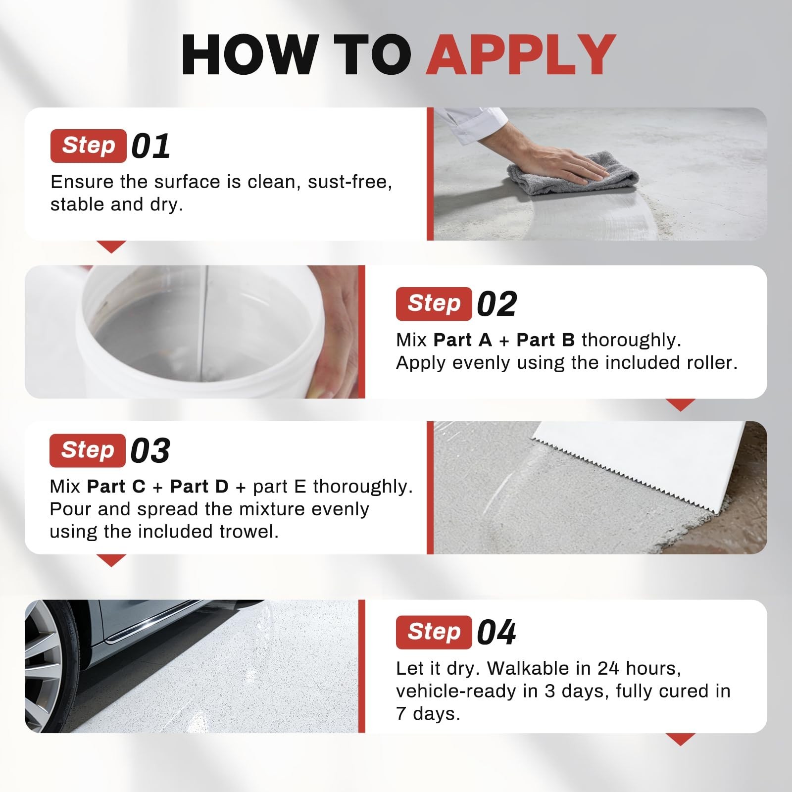 Epoxy Floor Paint Kit with Colored Sand – Non-Slip Marble Finish, Self-Leveling,