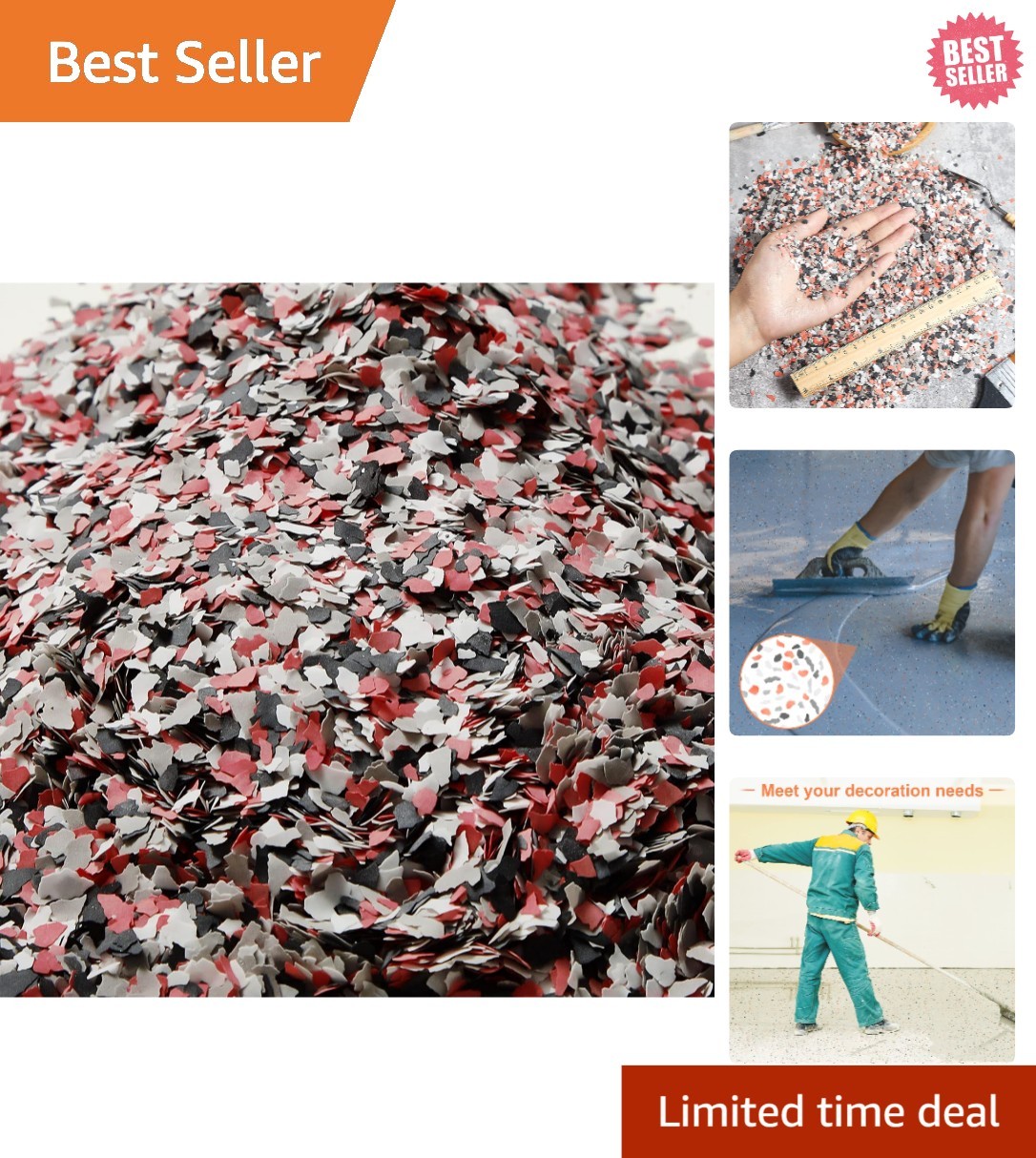 700g Colorful Blend Decorative Flakes – Perfect for Garage, Walls, and Showrooms