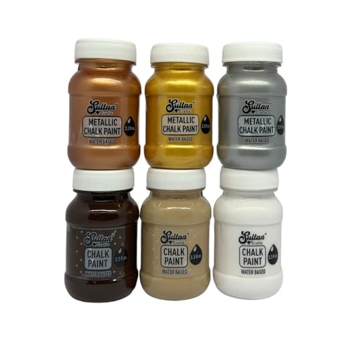 6-Piece Chalk & Metallic Chalk Paint Kit – Premium Water-Based Paints for