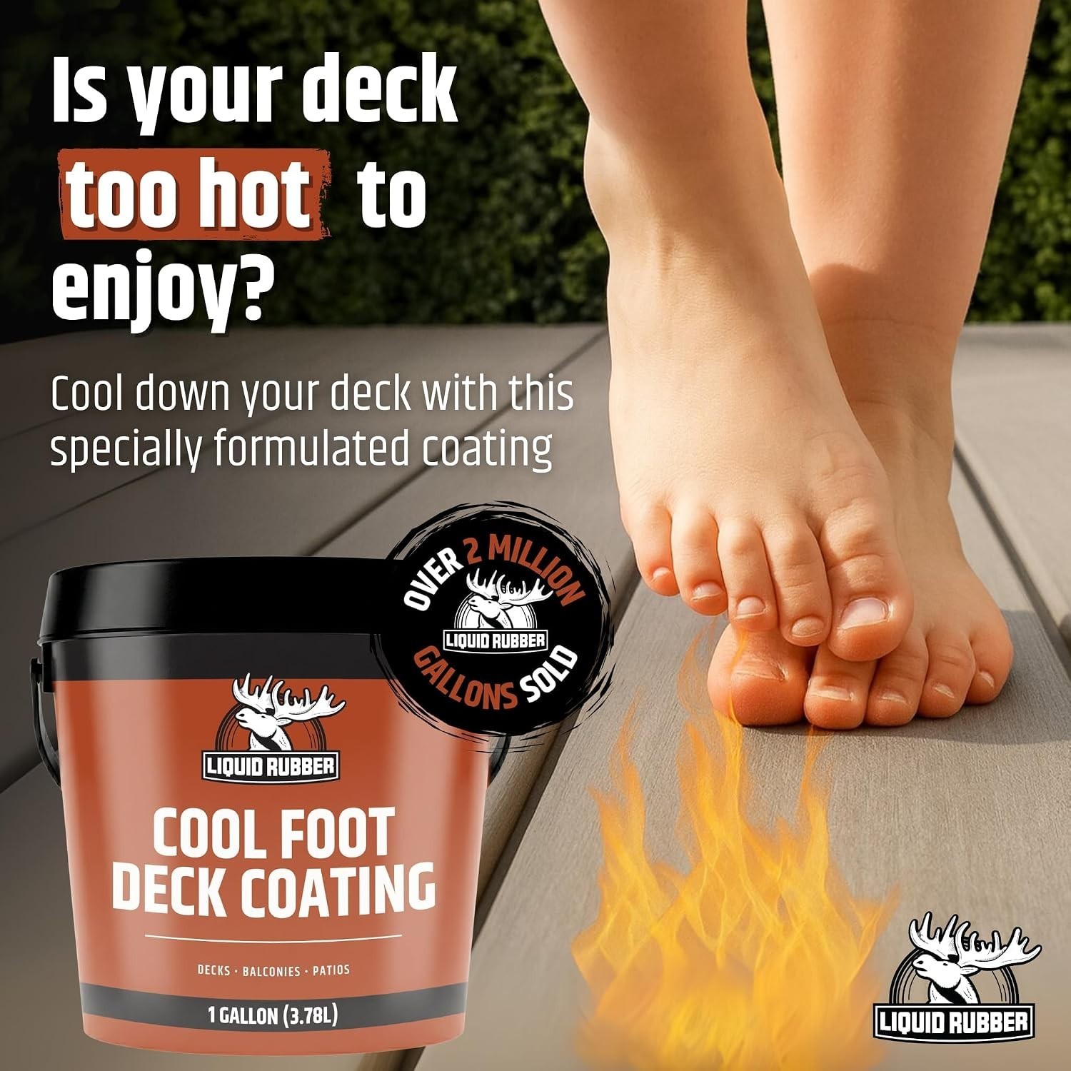 Cool Foot Deck Paint – Reduces Surface Temperatures, Durable
