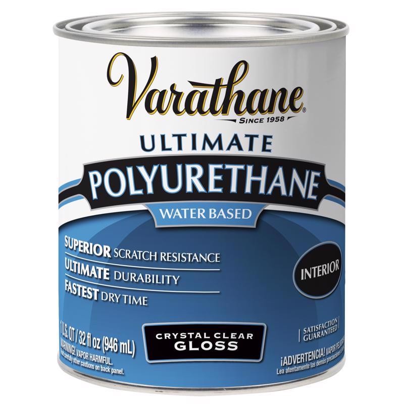 Varathane Semi-Gloss Crystal Clear Water-Based Polyurethane 1 qt. (Pack of 2)
