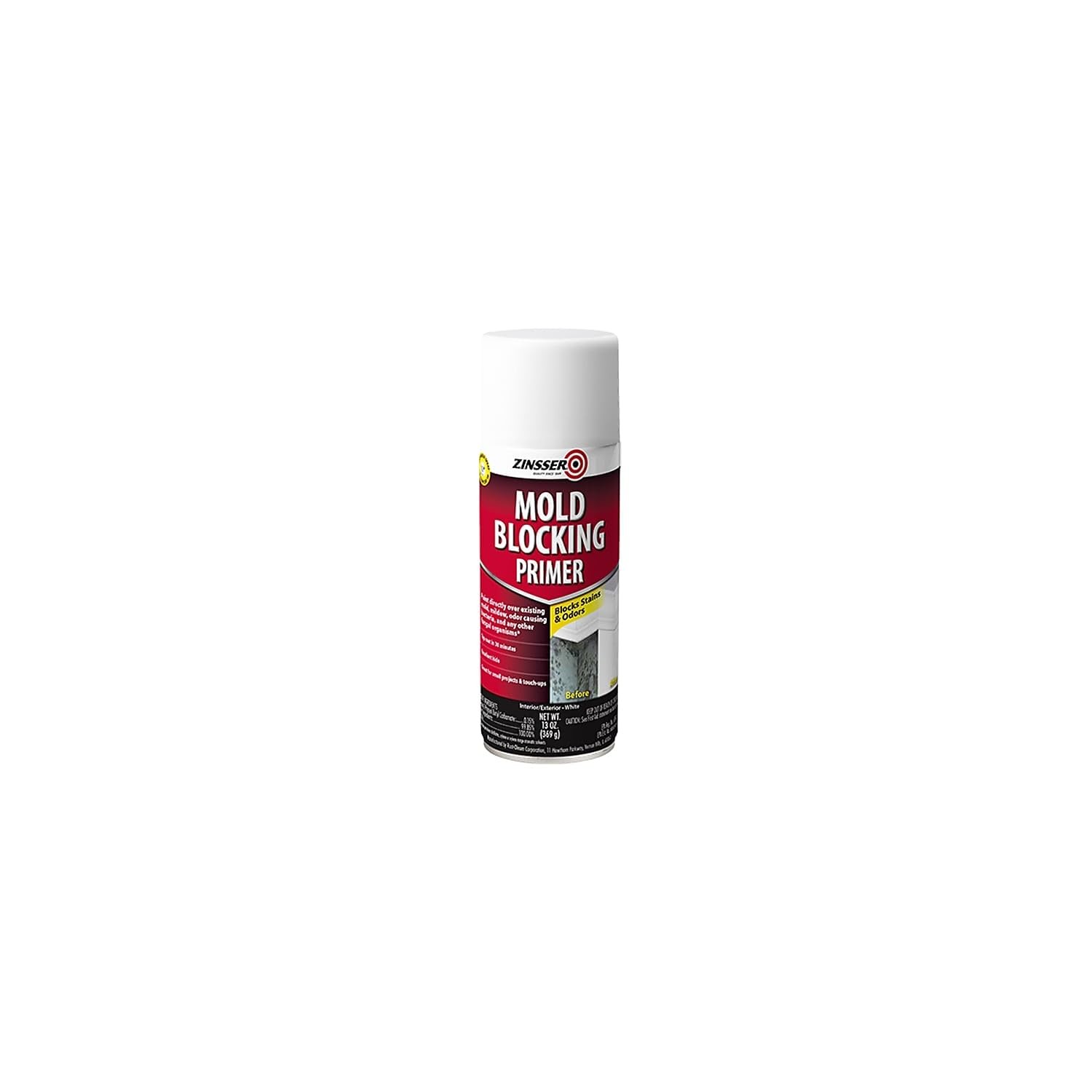Rust-Oleum 287512-6PK Mold Blocking Spray Primer, White, 13.00 Fl Oz (Pack of 6)