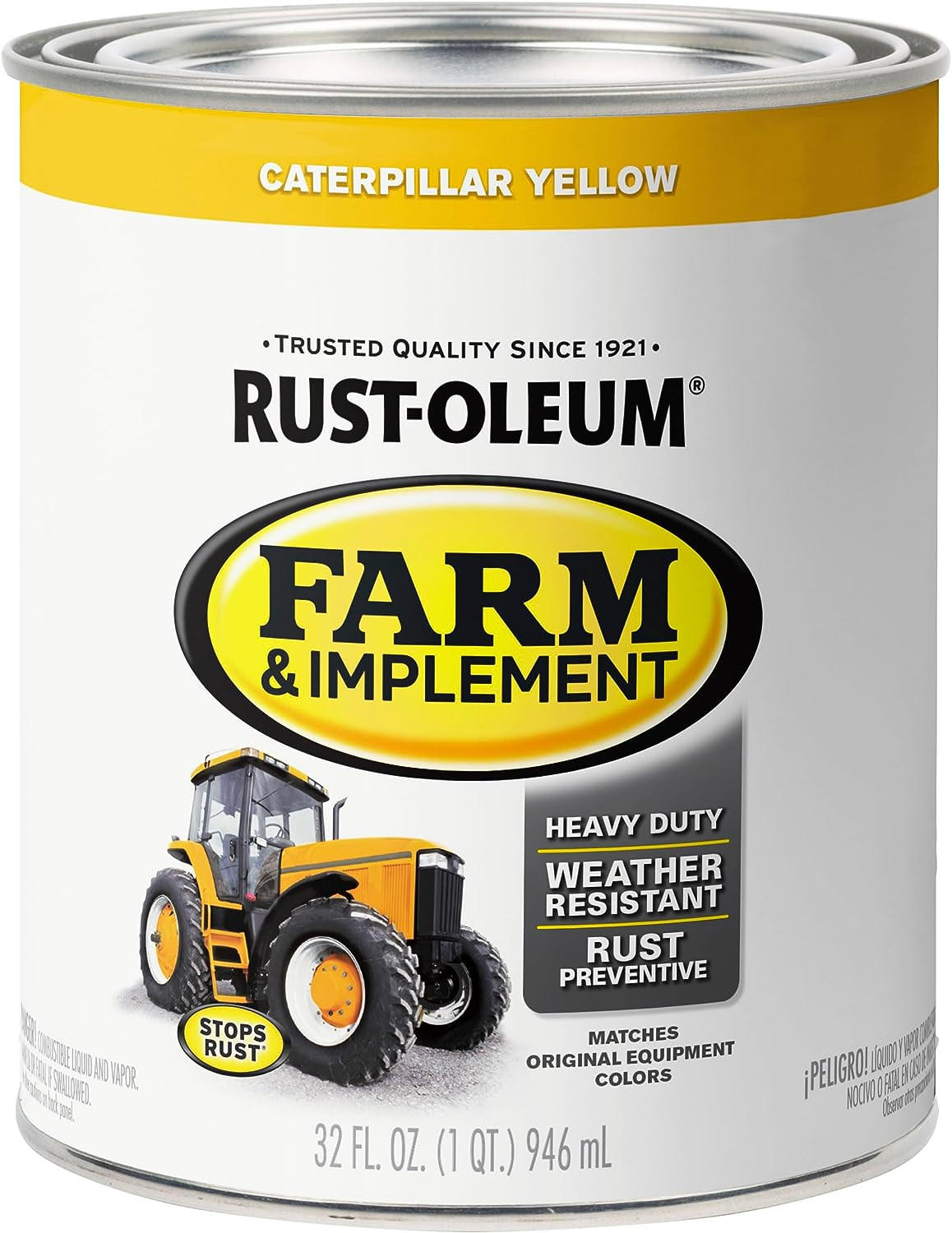 280163 Farm & Implement Enamel Paint, Quart, Caterpillar Yellow, (Pack of 1)