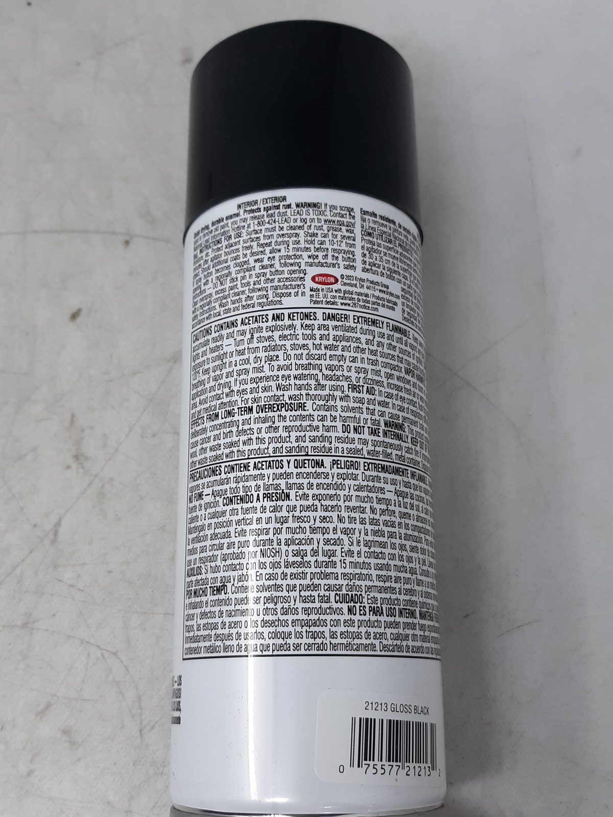 Krylon Industrial / Work Day Gloss Black Spray Paint – 16 oz Aerosol Can