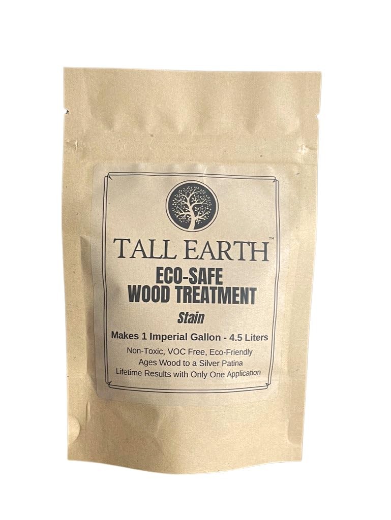 Tall Earth Eco-Safe Wood Treatment, Non-Toxic Stain, Silver Gray Patina, 1 Ga…