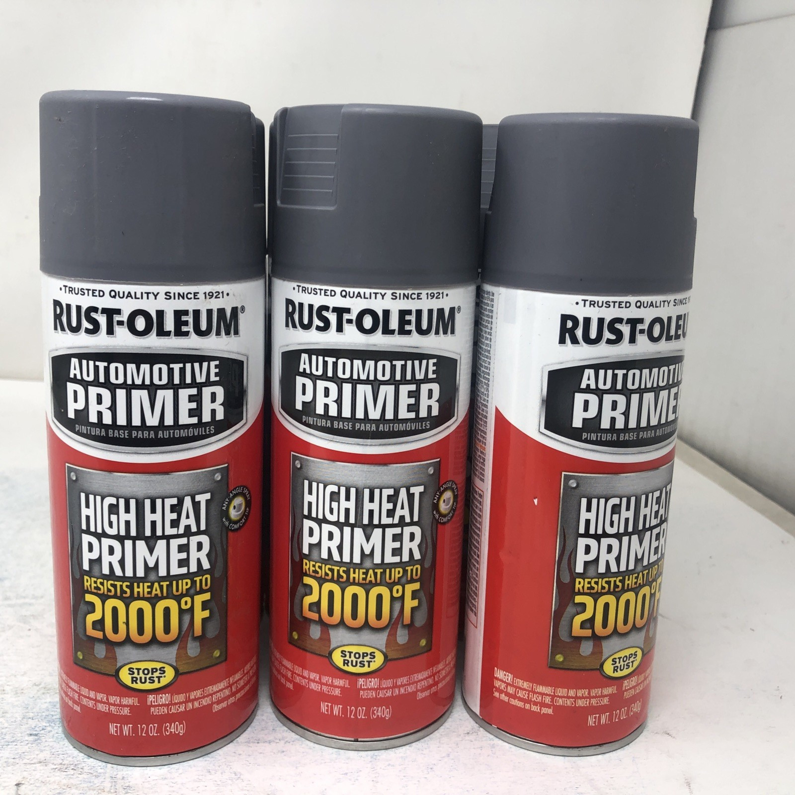 12 OZ Rust-Oleum 249340 Gray High Heat Primer Spray Paint (6 pack)