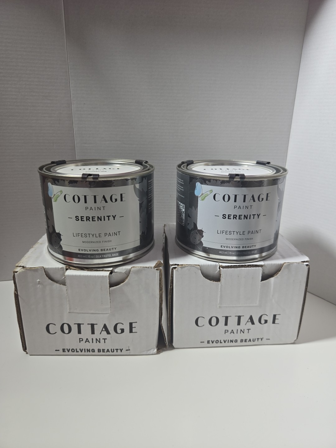 2 X Serenity Silk All-in-One Mineral Chalk Paint Furniture Decor Cabinets 16oz
