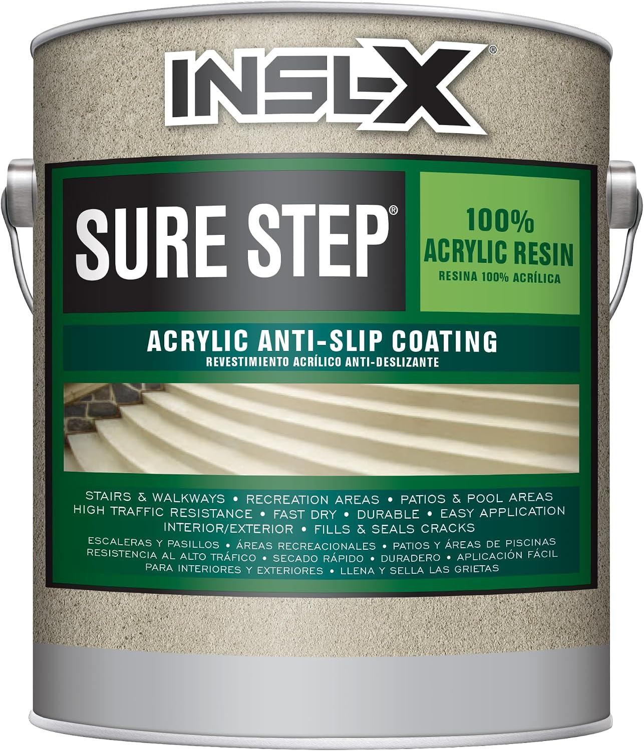 INSL-X Sure Step Anti-Slip Acrylic Paint Knight Gray 1 Gallon Interior Exterior