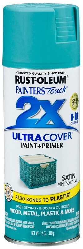 CASE OF (6) RUSTOLEUM 316292 ULTRA COVER 2X SATIN VINTAGE TEAL SPRAY PAINT