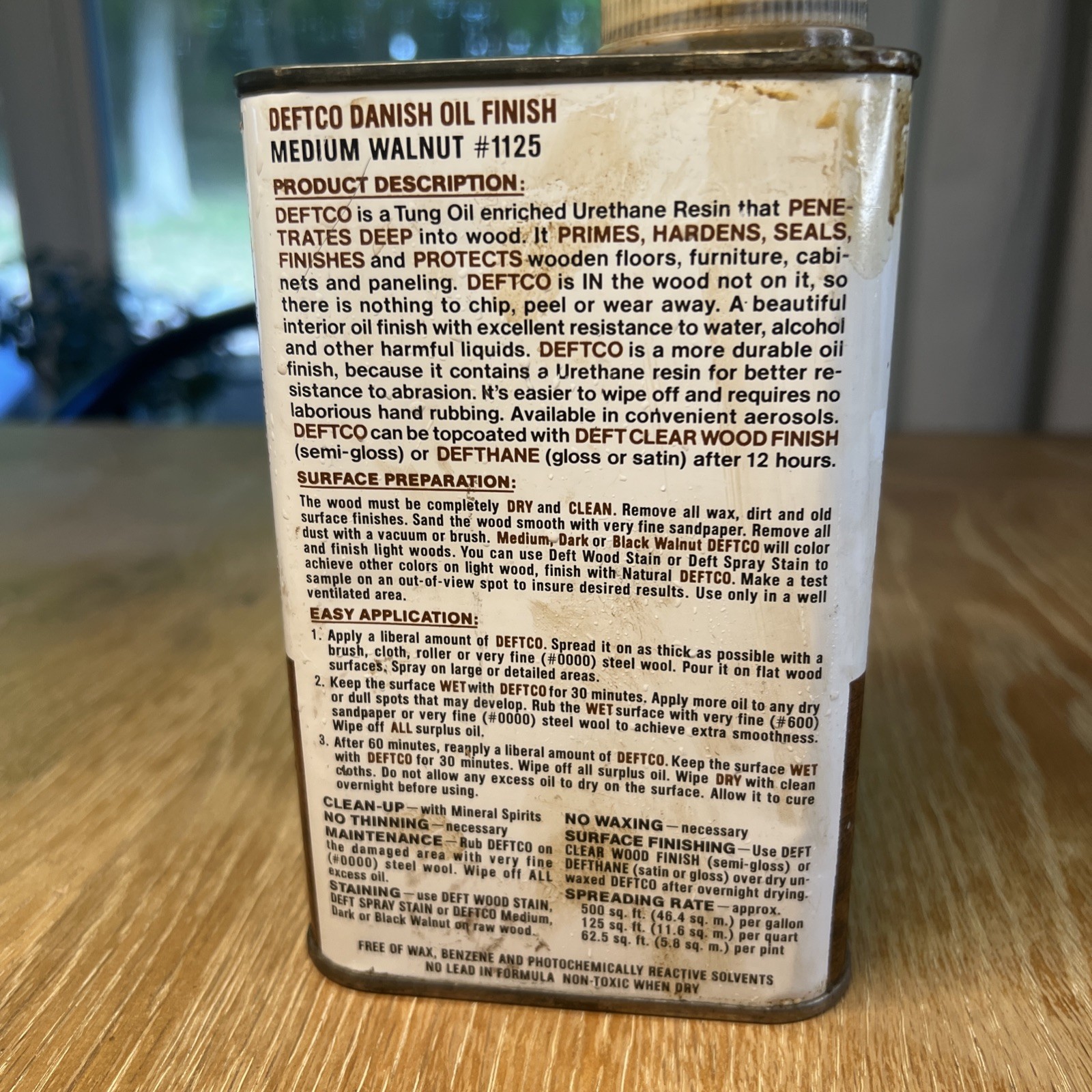 DEFT Danish Oil Finish, Medium Walnut, 1 Pint Deftco Tung Oil Sealer Vintage