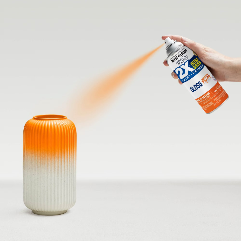 6-Pack Rust-Oleum Gloss Spray Paint, Real Orange, 2X Ultra Cover, 12 oz, 327873