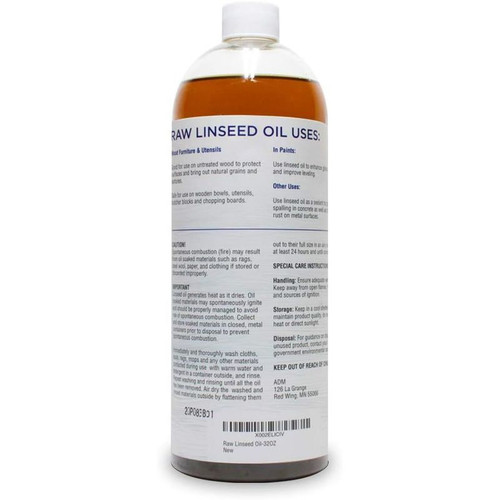 LinSheen Raw Linseed Oil – Flaxseed 32 Fl Oz (Pack of 1), Natural/Transparent