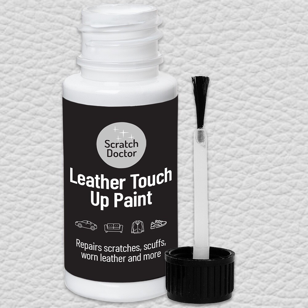WHITE Leather Touch Up Paint 15ml for scratches scuffs bags shoes furniture cars