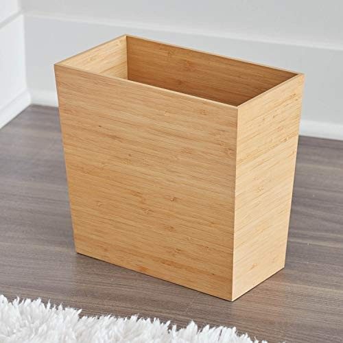 Rectangular Bamboo Waste Basket, The Formbu Collection – 10.5″ x Pack of 1