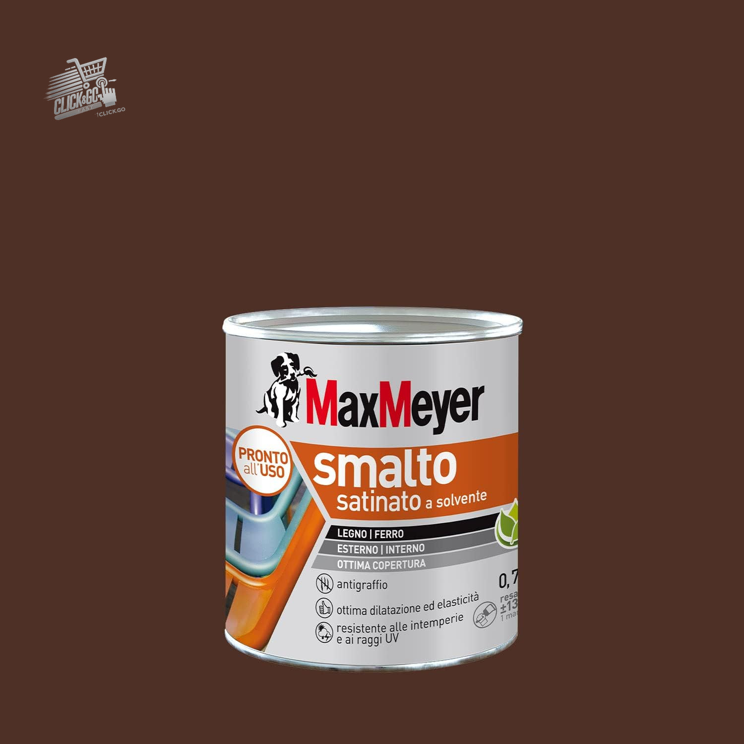 Solvent enamel for iron and satin wood BROWN R8016 0.750L