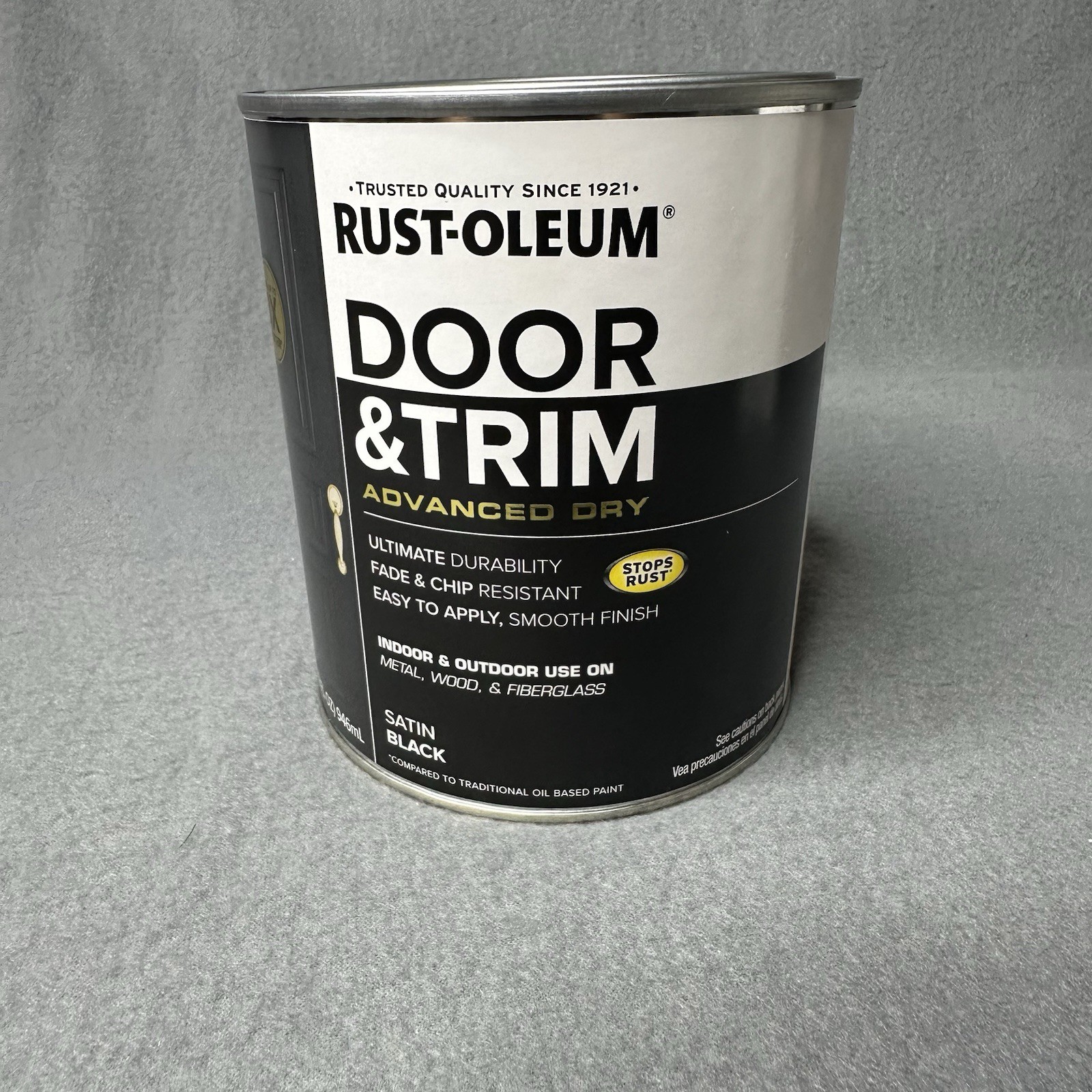 Rust-Oleum 369383 Door & Trim Advanced Dry Satin Black 1 quart