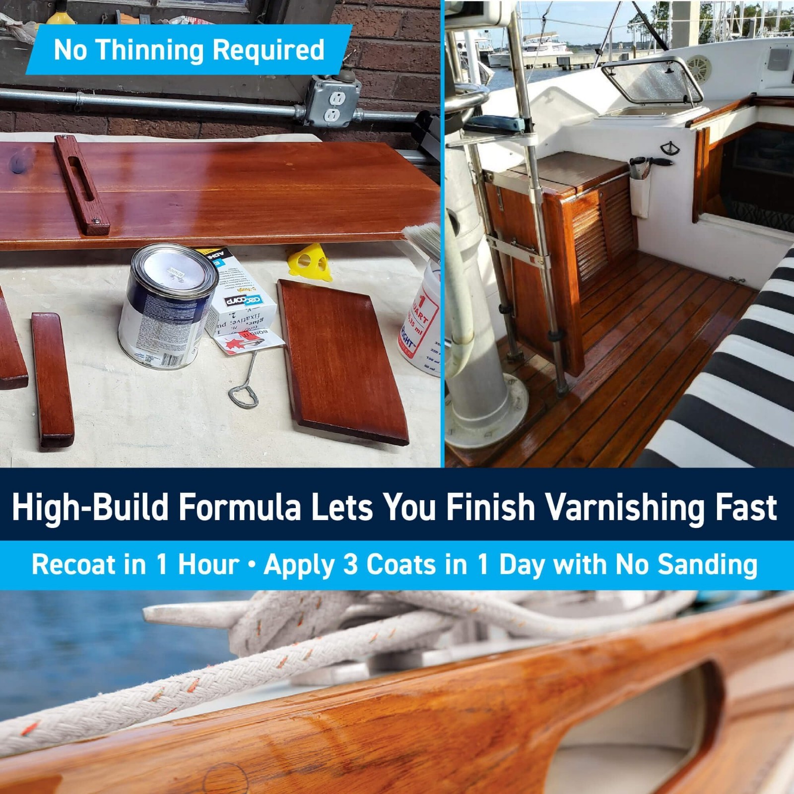 Marine Spar Varnish – Gloss & Satin Polyurethane Finish for Wood, Boats, Outdoor