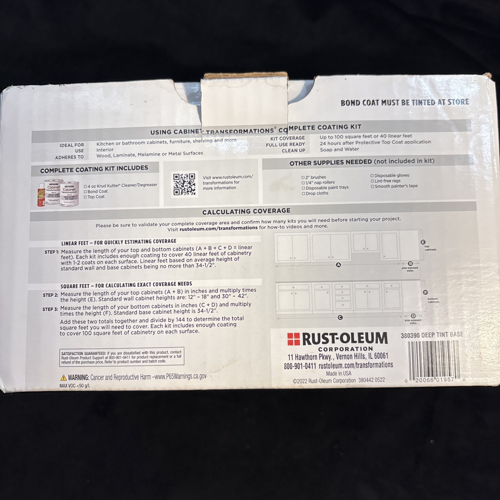 Rust-Oleum Cabinet Transformations Complete Coating Kit 380390 Deep Tint Base