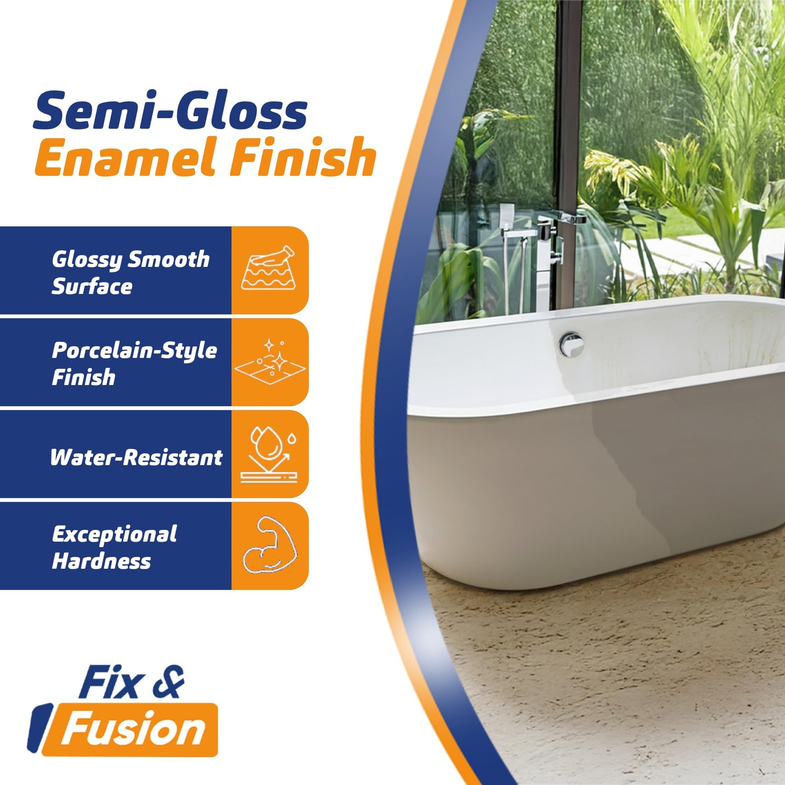 Bathtub & Tile Spray Paint, Multi-Surface Coating for Bathroom & Kitchen, Hig…