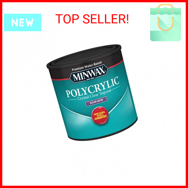 1/2 pt Minwax 23333 Clear Polycrylic Water-Based Protective Finish Satin