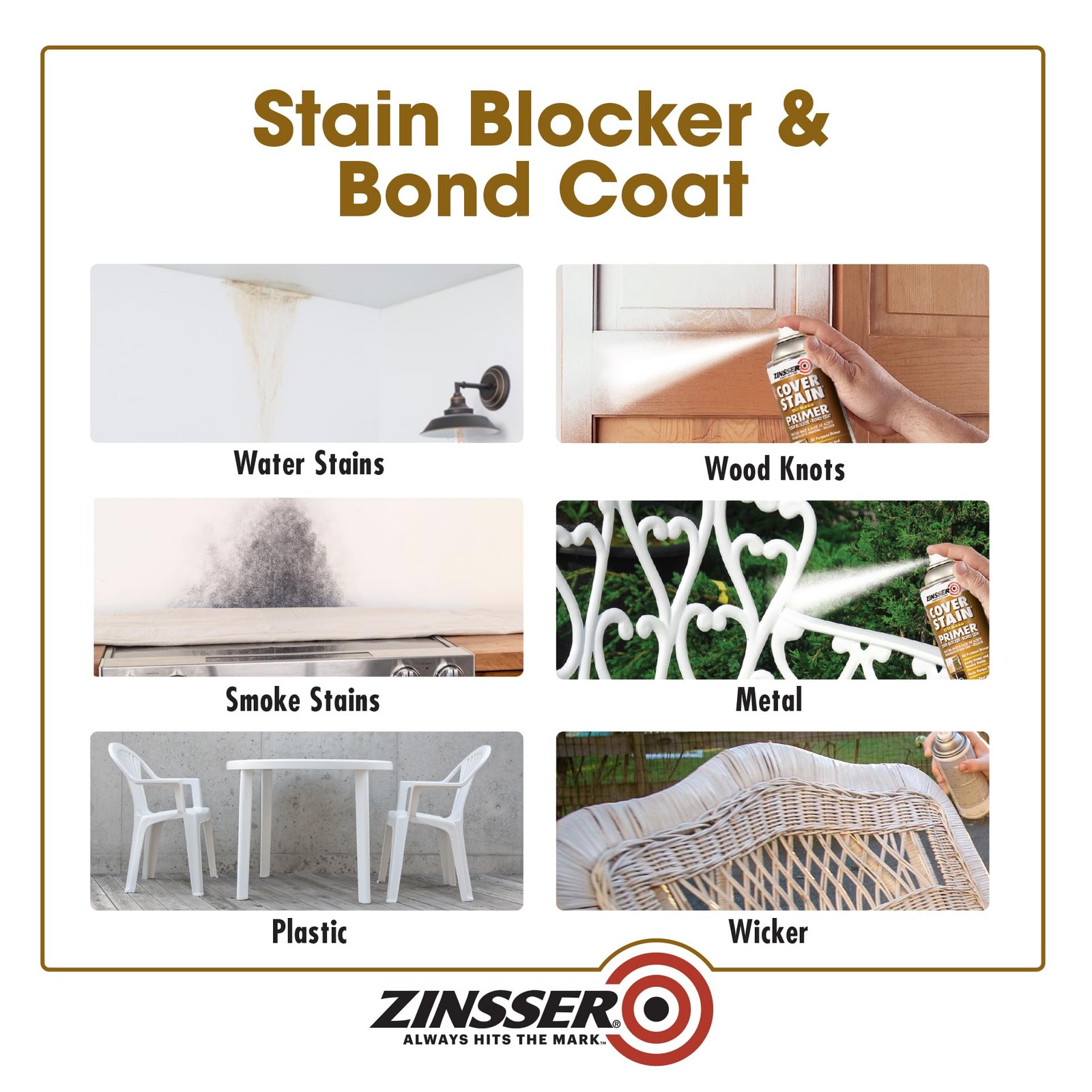 Zinsser 3608 Cover Stain Oil Base Primer Spray, 13 Ounce (Pack of 1), White