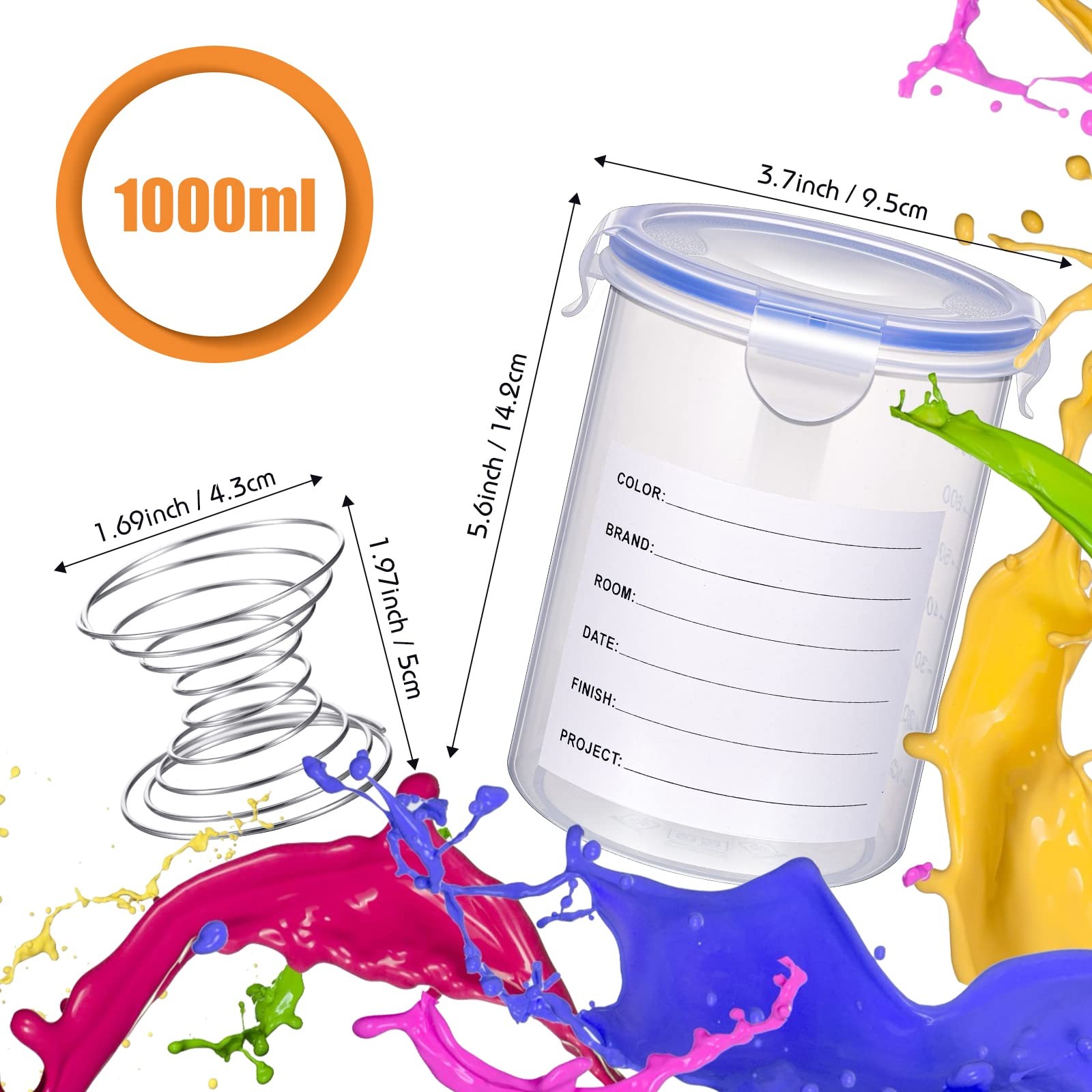 Remerry Paint Container Stainless Steel Mixing Ball Touch Up Paint Cups Storage