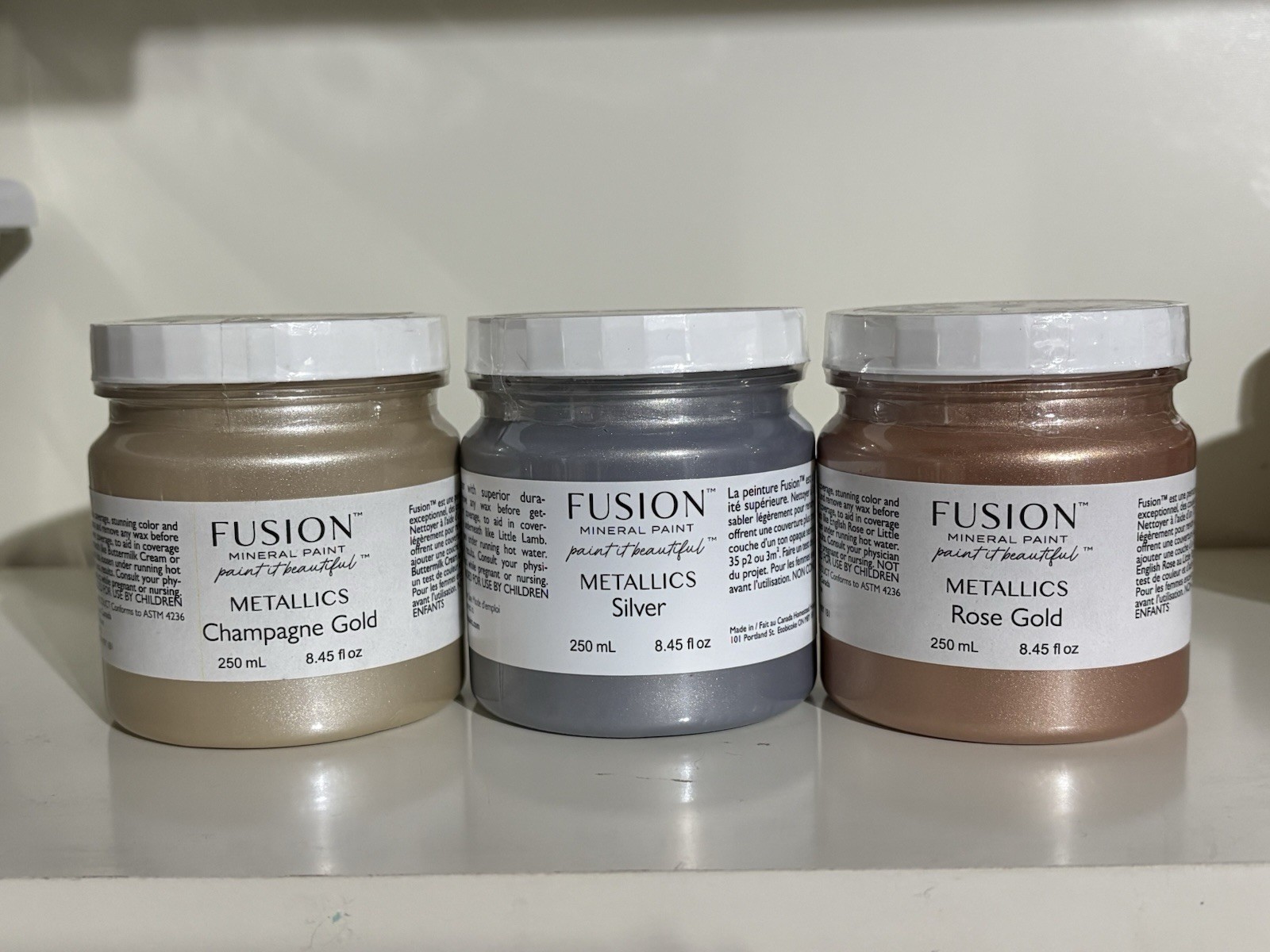 Fusion Mineral Paint 3 Pack of Metallic 1/2 Pints