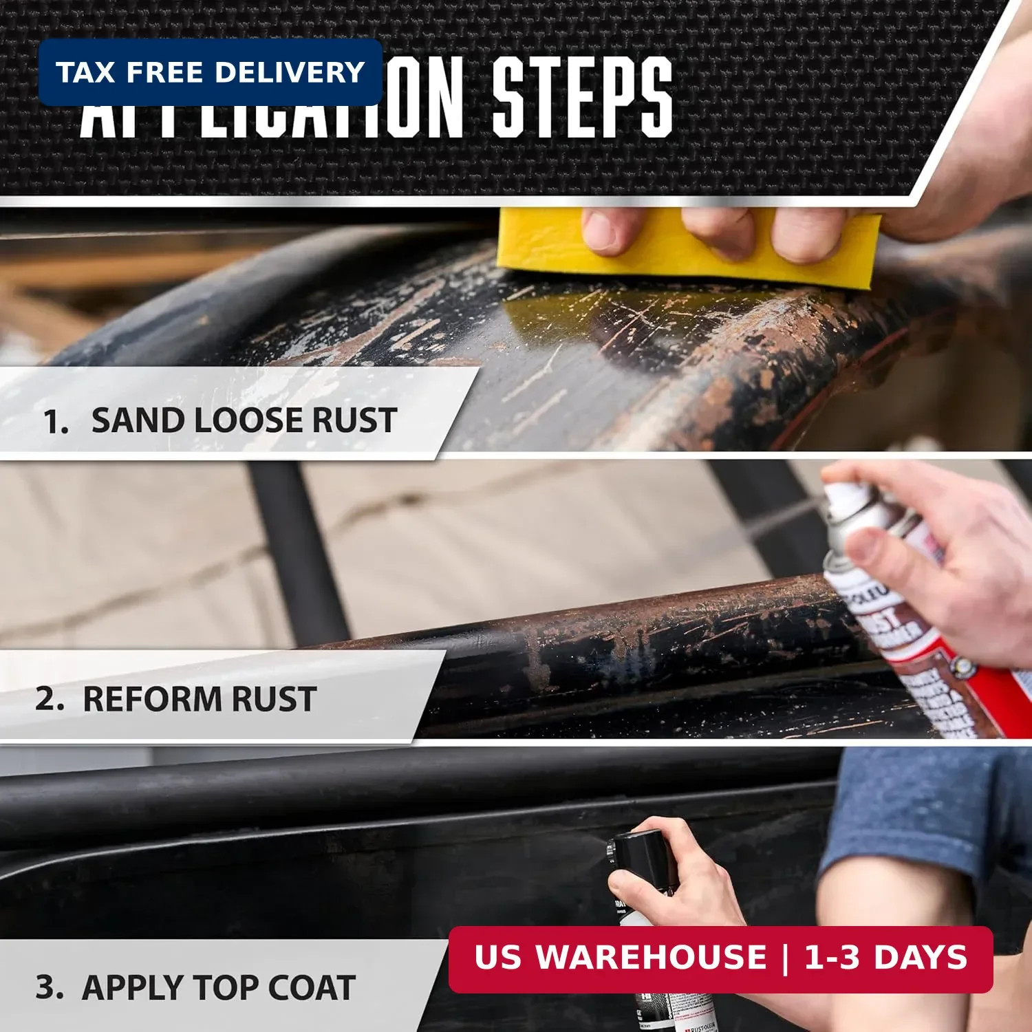 Rust-Oleum 248658 Stops Rust Reformer Spray Paint, 10.25 oz, Matte Black