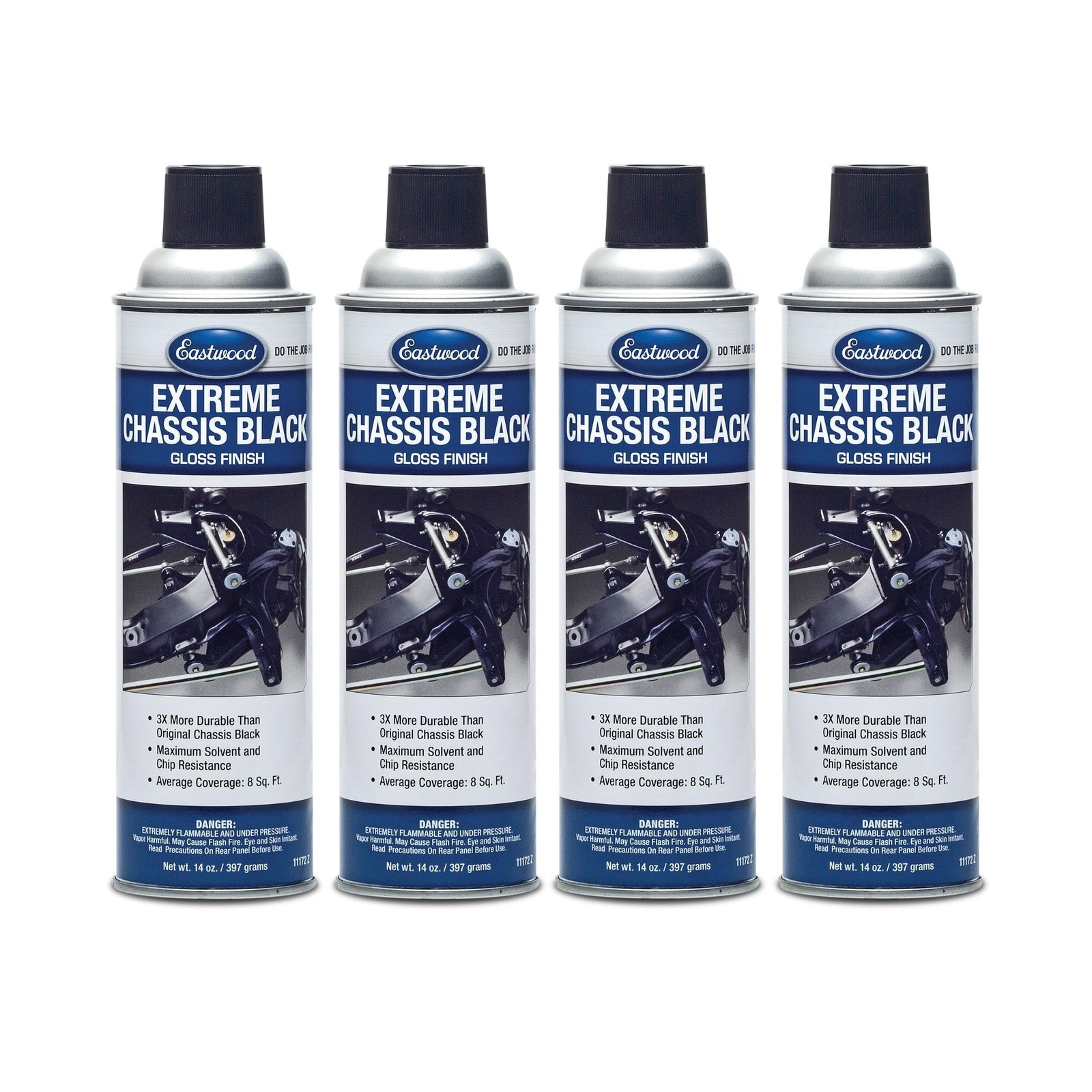 Eastwood Extreme Chassis Black High Gloss Aerosol Spray Paint 14 oz 4 Pack