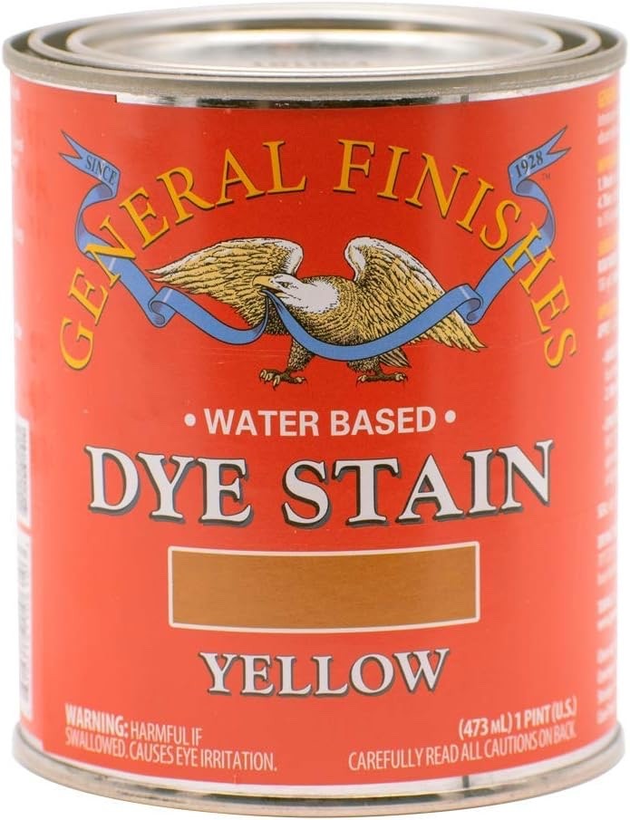 General Finishes Water Based Dye Stain – Yellow – Pint