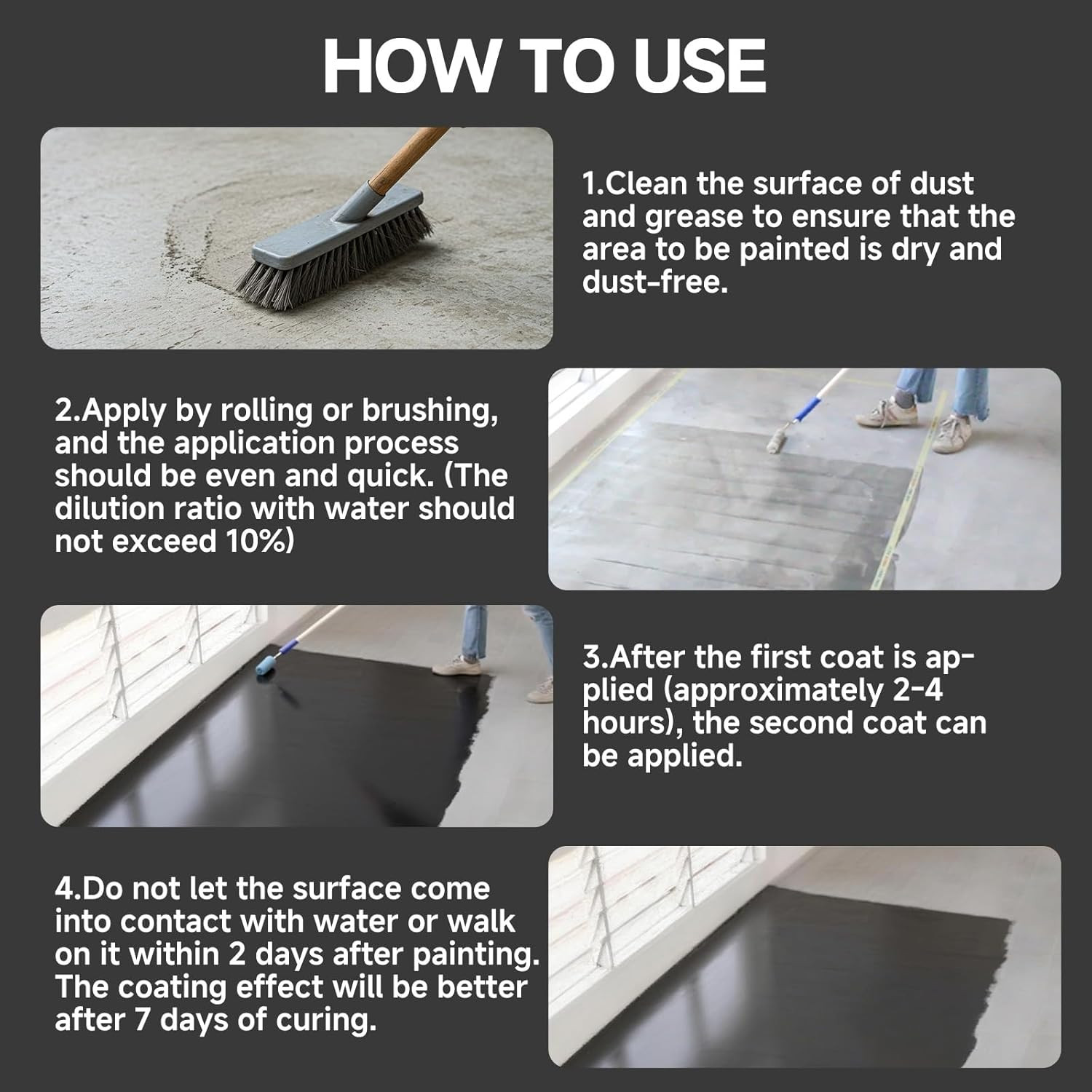 Fast-Drying 3-in-1 Slate Grey Epoxy Floor Coating with Non-Slip Finish
