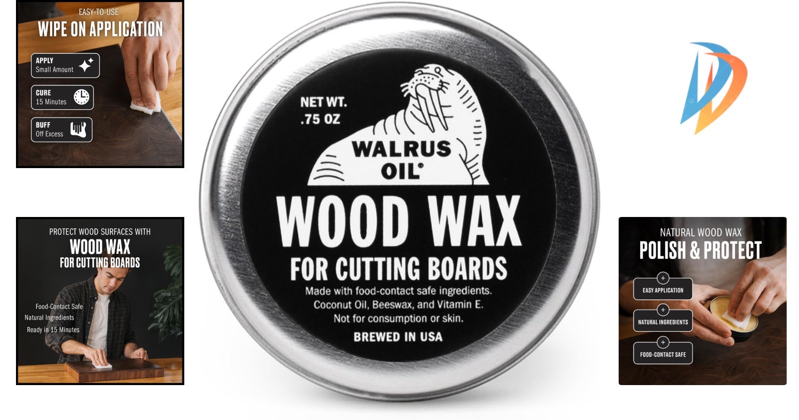 0.75 oz Cutting Board Wax – Food-Safe & Easy Application for Maintenance