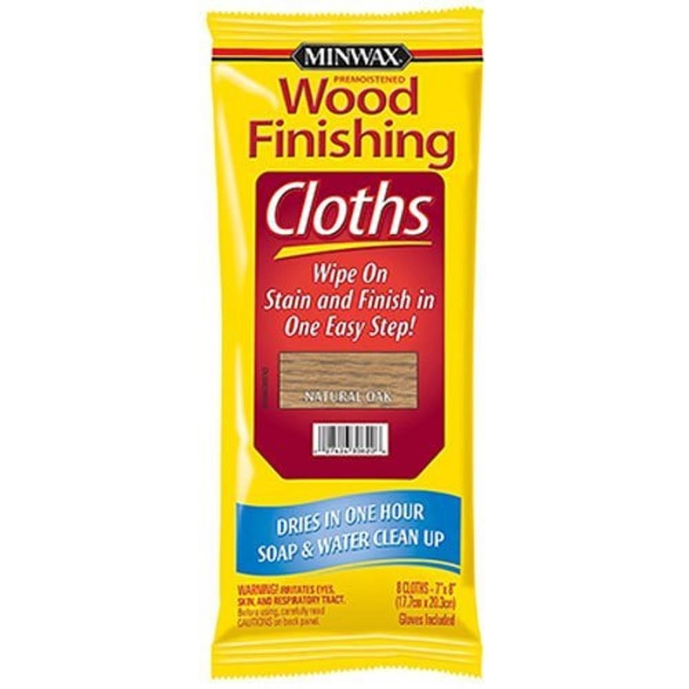 Minwax 308200000 Wood Finishing Cloths, Natural Oak 8 Count,