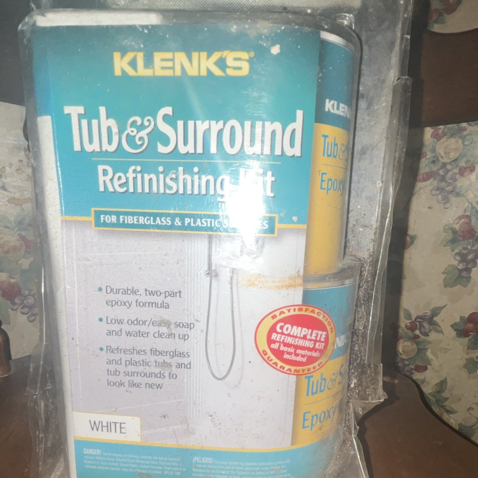 Klenk’s Tub & Surround Refinishing Kit White Epoxy for Fiberglass Plastic