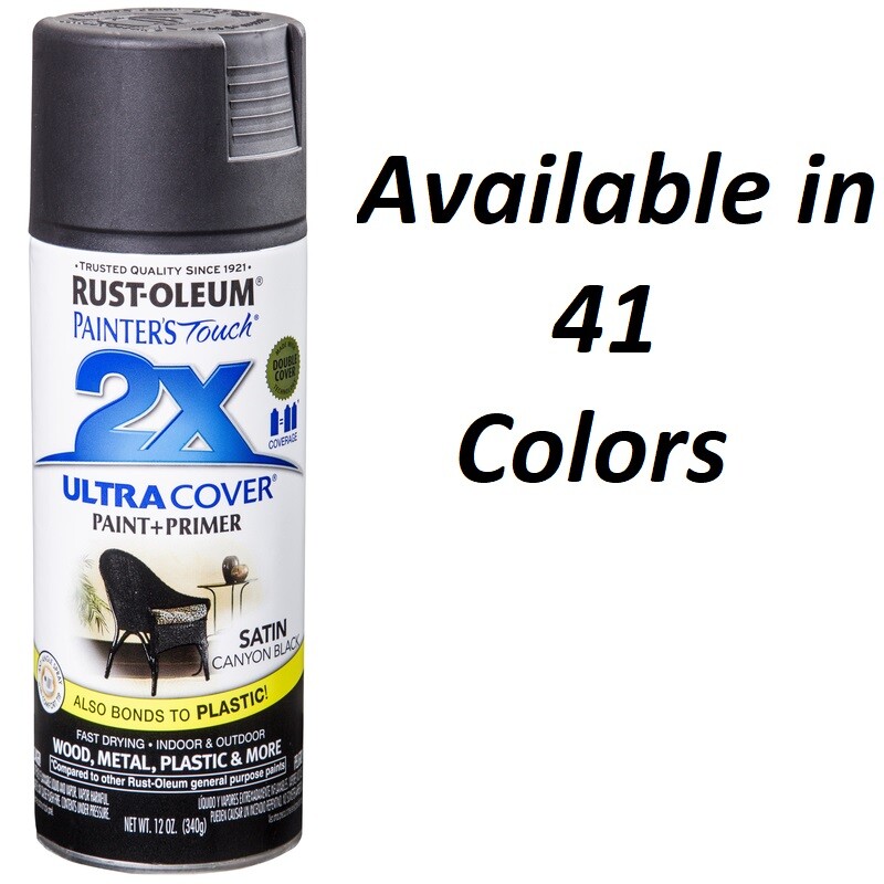 Rust-Oleum Painter’s Touch 2X Ultra Cover SATIN Spray Paint 12 oz (Choose Color)