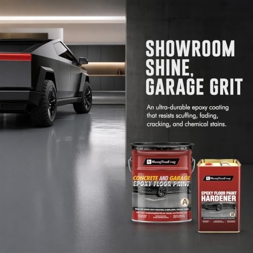 Epoxy Floor Paint Kit High-Gloss Silver Gray 4 Gallon Covers 800 Sq Ft