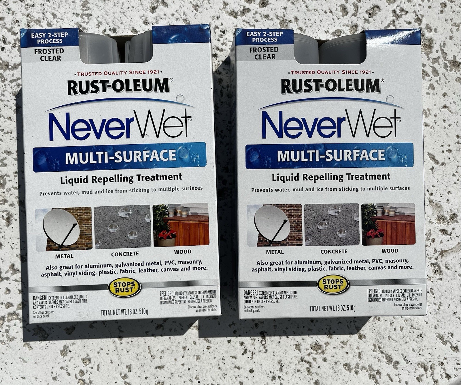 2-Pack Never Wet Rust-Oleum Multi-Surface Liquid Repelling Kit Frosted Clear
