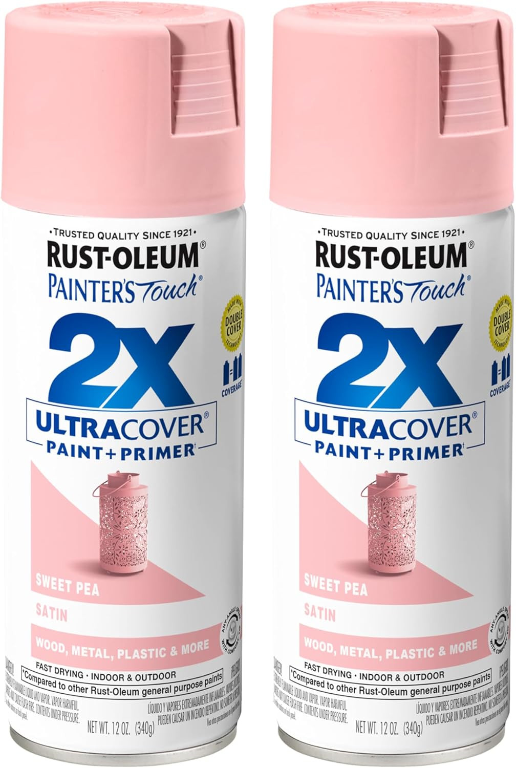 249063-2PK Painter’S Touch 2X Ultra Cover Spray Paint, 12 Oz, Satin Sweet Pea,