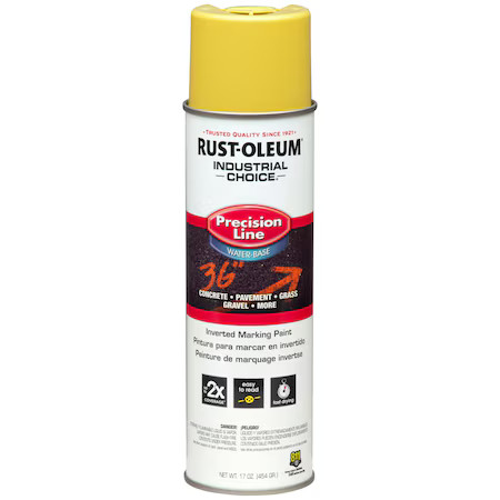 Rust-Oleum 203034 Precision Line Marking Paint, 20 Oz, High Visibility Yellow,