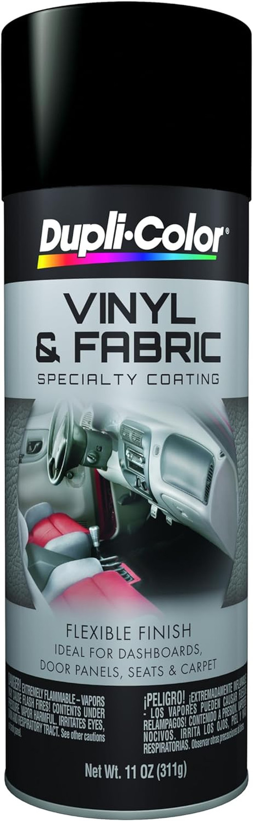 Pintura en aerosol para revestimiento de vinilo y tela – Negro mate – Lata de ae
