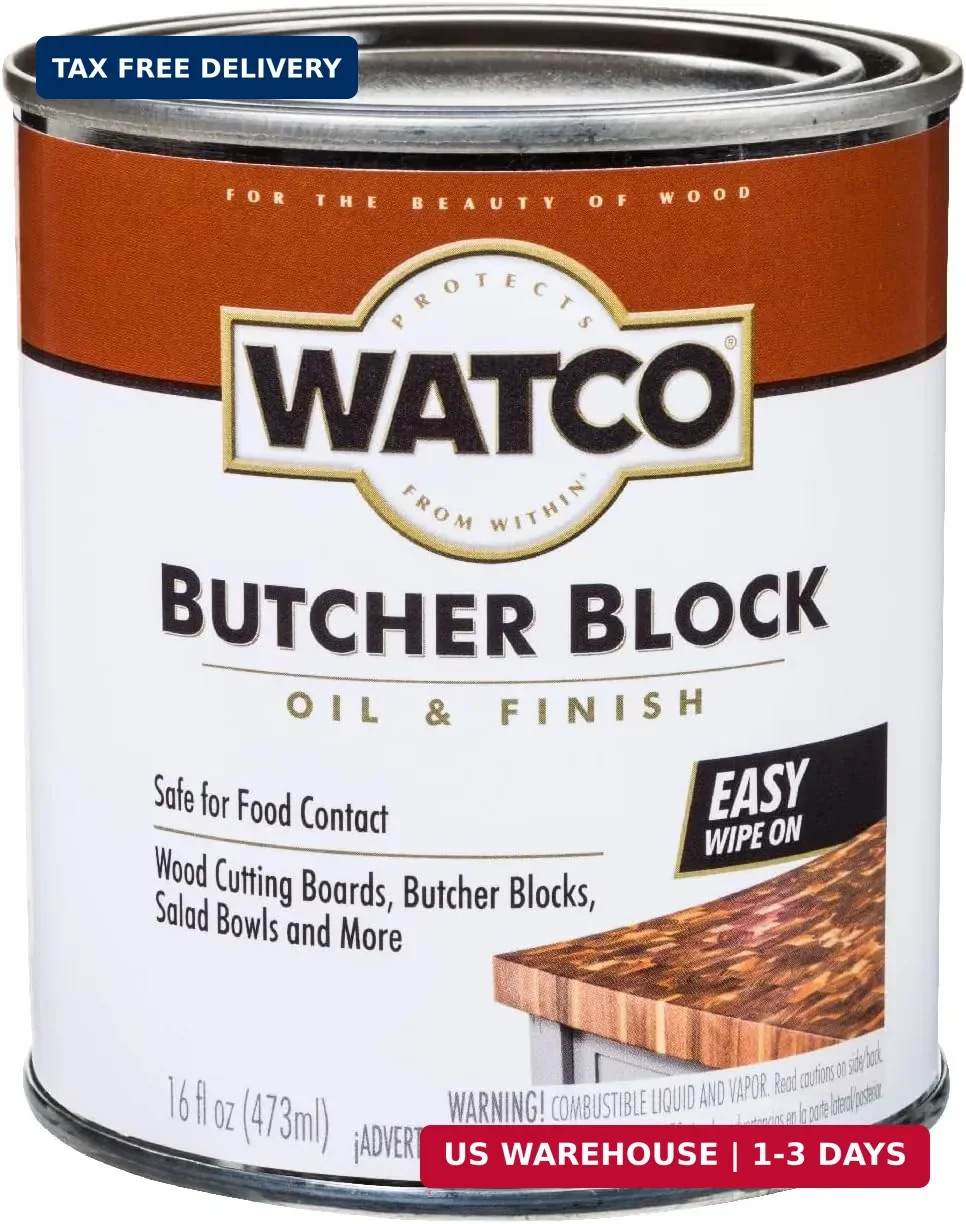 Watco Butcher Block Oil & Finish | Safe For Food Contact | Easy Wipe‑On Applicat