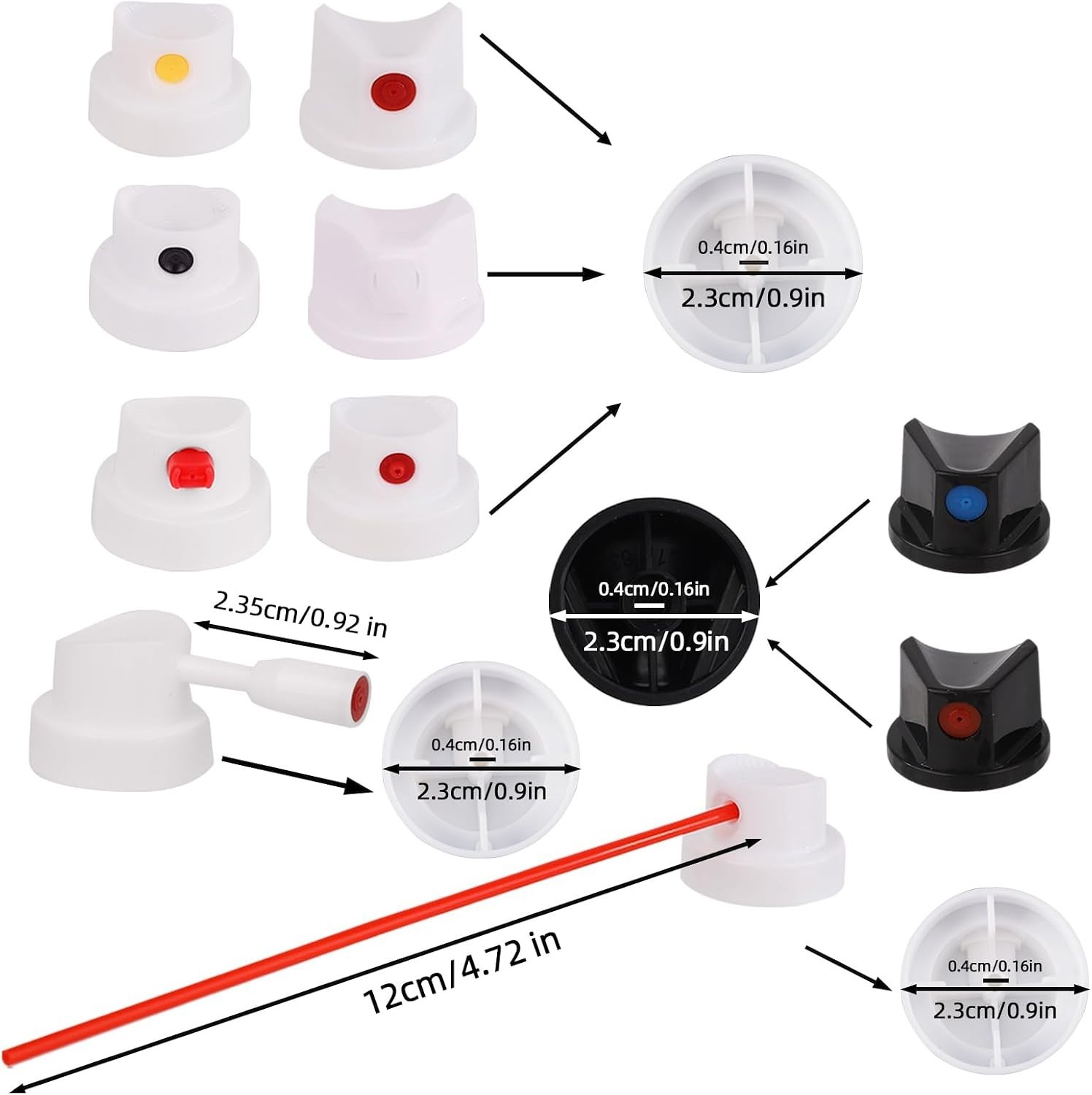 10pcs Universal Spray Paint Caps, Replacement Spray Paint Tips for Cans-Spray…