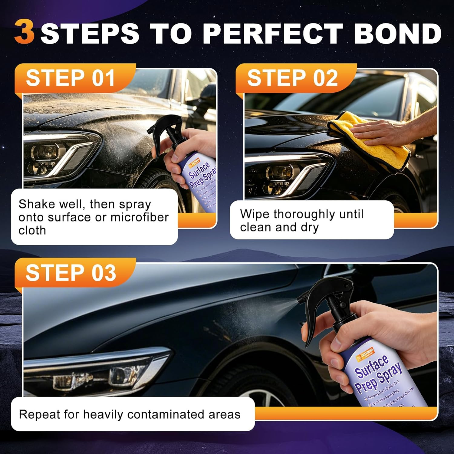 Surface Prep Spray Automotive – Surface Degreaser for Auto Paint Prep, Removes W