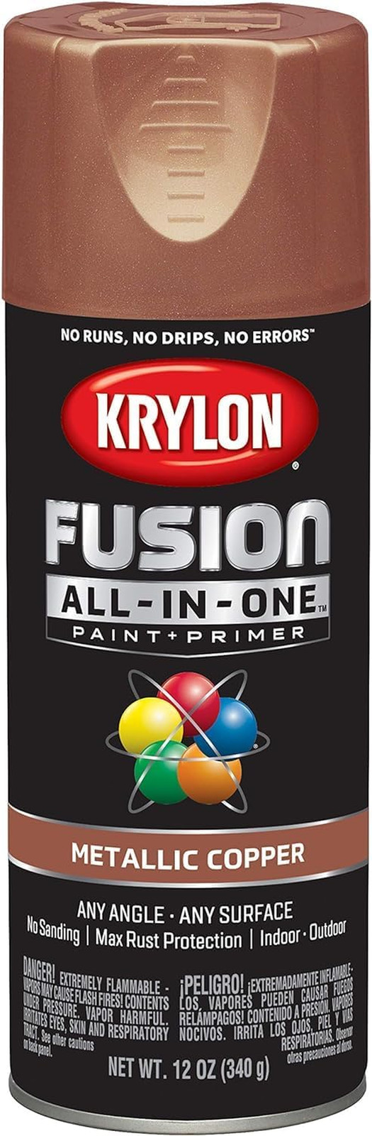 Krylon Fusion All-In-One Adhesive Spray Paint , 12 Oz, Copper