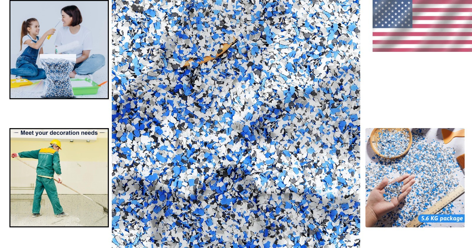 Decorative Color Chips for Garage Floor – 12.4lb Epoxy Paint