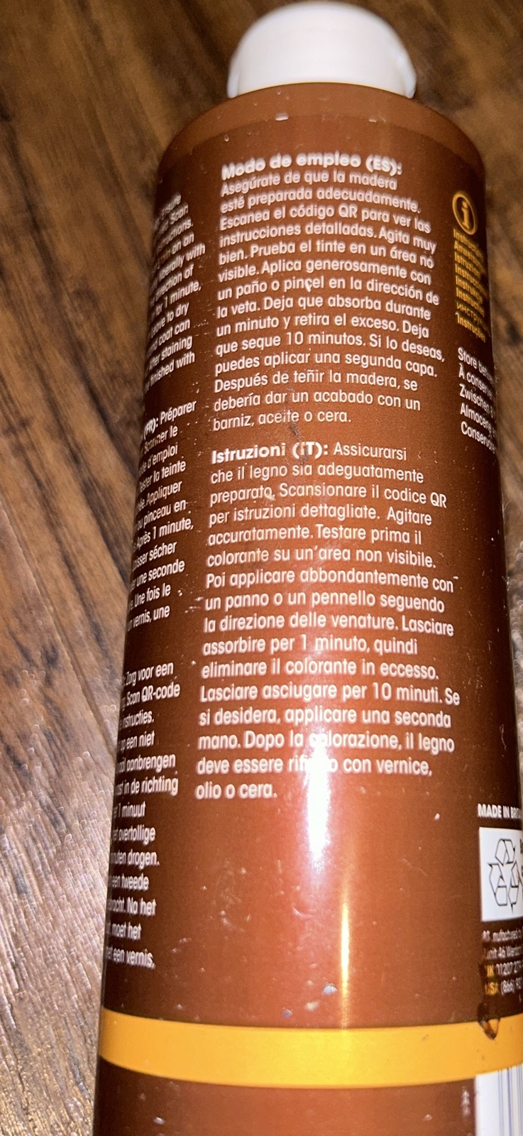 Furniture Clinic Wood Stain Dark Oak Fast Drying Indoor/Outdoor Use 16oz Bottle