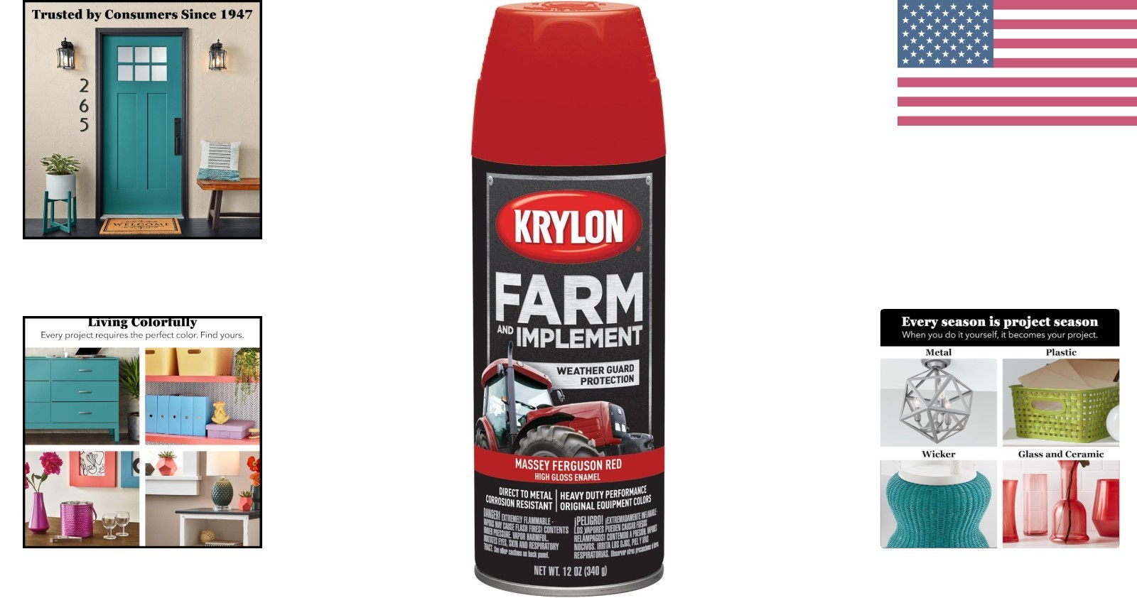 Durable 12 oz High-Gloss Spray Paint in Massey Ferguson Red – Waterproof Finish