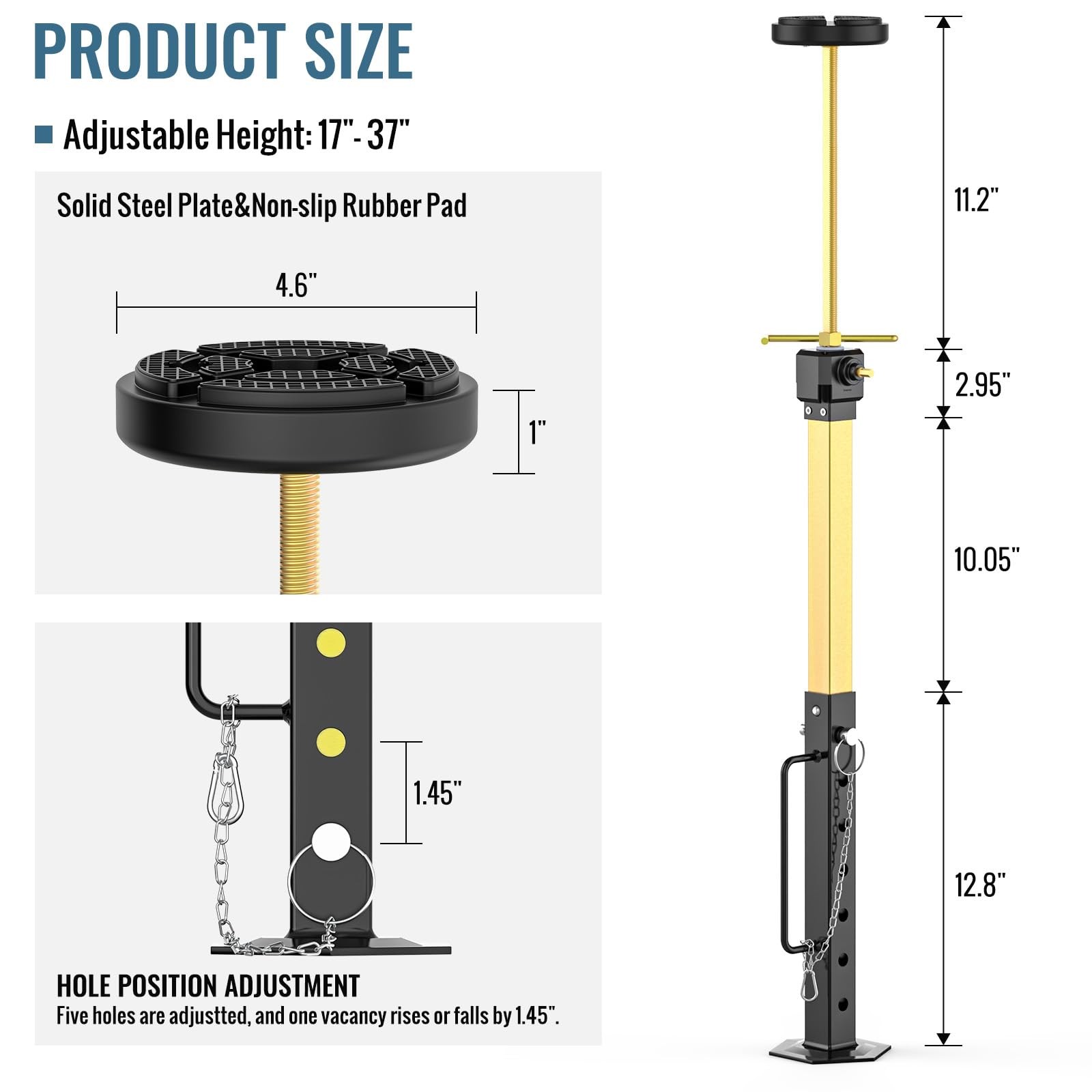 Auh Upgraded Rv Trailer Stabilizer Jacks Adjusted From 17-37 Camper Slide Out