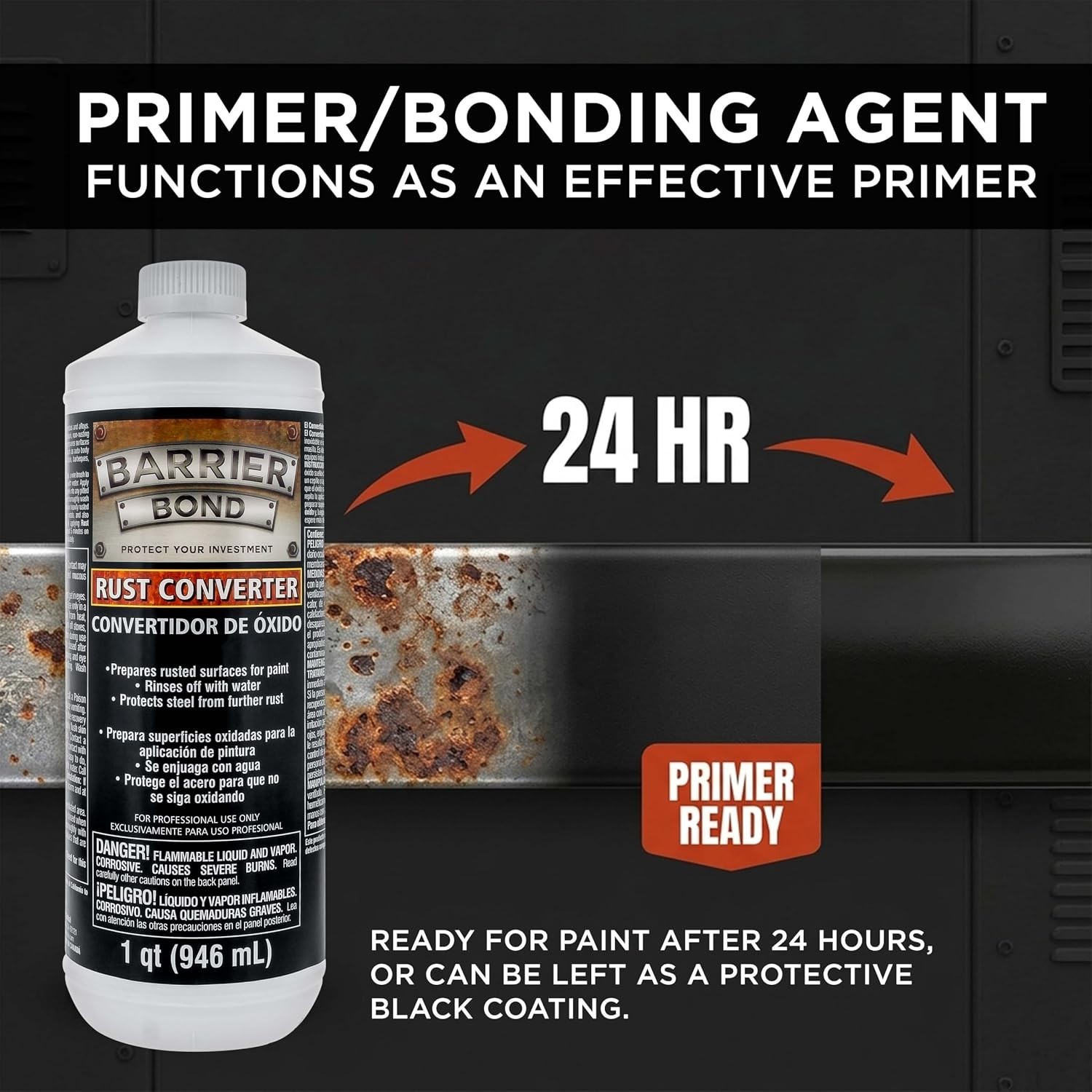 Transform Rust with Barrier Bond: 1-Quart Metal Primer & Rust Converter Solution