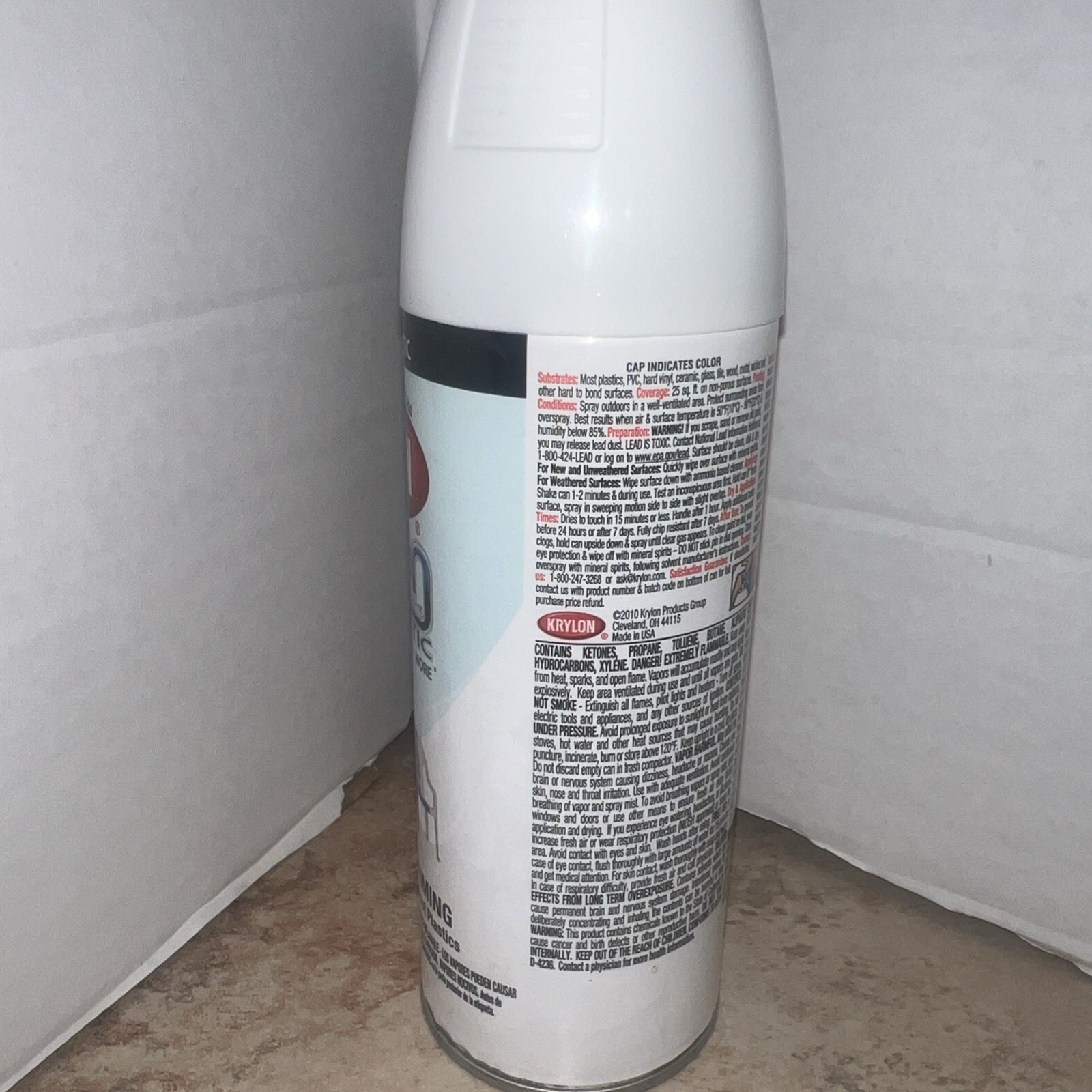 Krylon Fusion For Plastic Gloss White 2320 Aerosol Spray Paint 12 oz K02320007